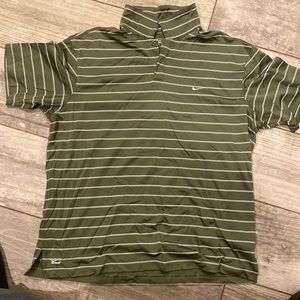 Brand new Nike performance golf shirt green with white stripes size XL